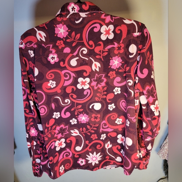 Cruel Girl Floral Button-Up Shirt in Red and Pink - Picture 4 of 4